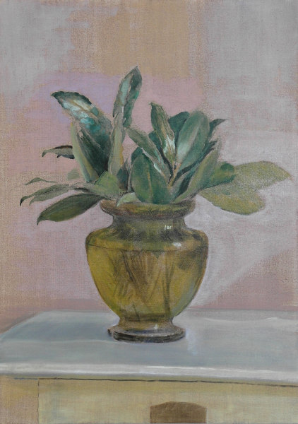 Besuch, 2016, Aquarell, &Ouml;farben auf Malplatte, 70 x 50 cm