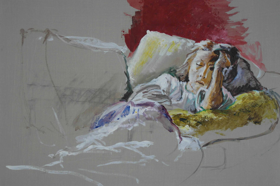 Migr&auml;ne, 1987, Acrylfarben auf Papier, 29 x 43 cm