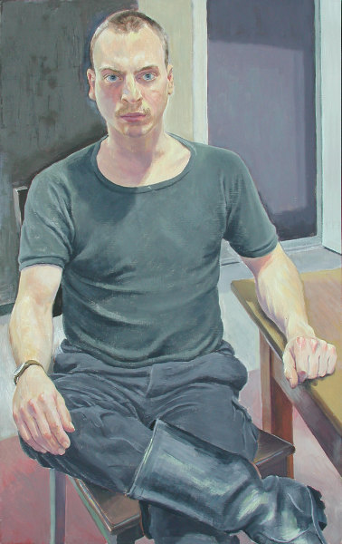 Peter, todesmutig, 1986,  Tempera/&Ouml;lfarben auf Hartfaser, 120 x 75 cm